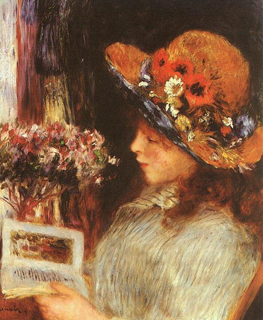 Pierre Renoir Young Girl Reading France oil painting art